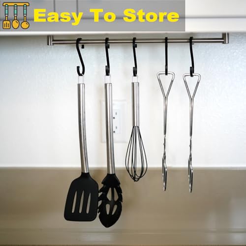 11" Heavy Duty Stainless Steel Kitchen Scissor Tongs with Comfortable Ergonomic Grip (11 Inch)