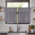 Solid Sheer Rod Pocket Curtain Voile Draperies 2 Panels White Beige Black Ivory Coffee 22 Inch Width 40 Inch Long 1 Pair for Kitchen Bedroom Children Living Room Yard (Grey / 22"W x 40"L (Pack of 2))