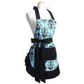 Cotton Vintage Damask Apron for Women (Blue-vintage)