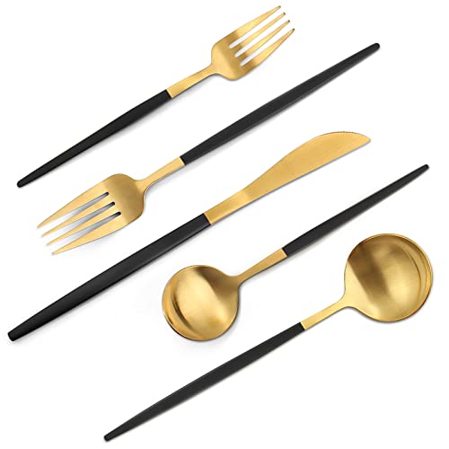 Matte Black Gold Silverware Set (Matte Black Gold)