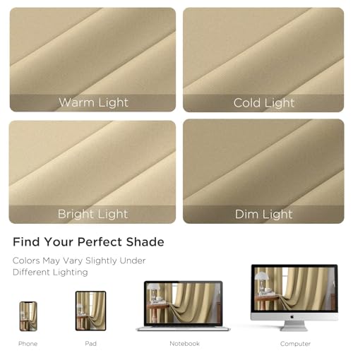 Beige Blackout Curtain 45 inch Length 2 Panels (Beige / 52"W x 45"L (Pack of 2))