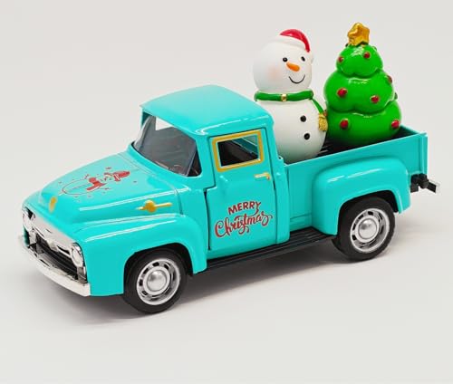Vintage Blue Christmas Truck Decor (Xmas-tiffany Blue)