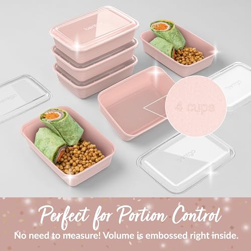 Prep 1 Compartment Meal Prep Containers with Lids (Peony Glitter)