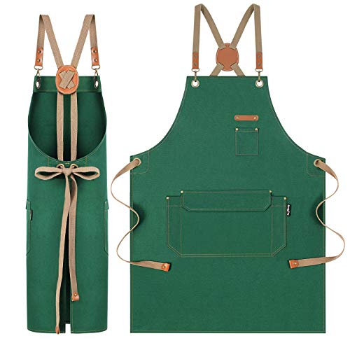 Chef Apron with Pockets (Green)