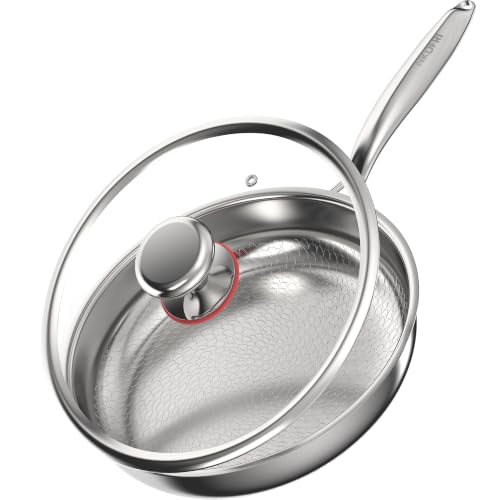 Titanium Pans for Cooking 11 Inch Hammered Pro Frying Pan with Lid (11 inches)