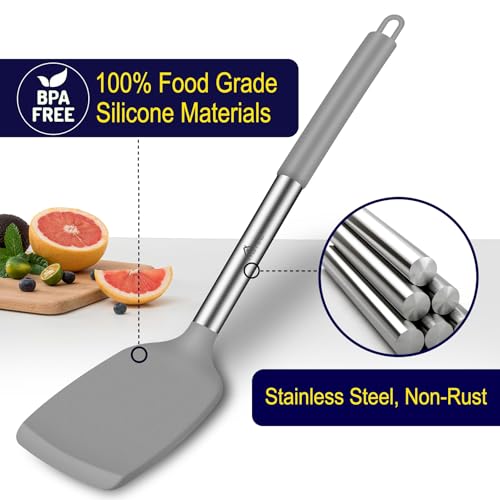Silicone Spatula Set of 2 Heat (Gray)
