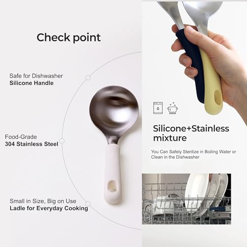 Korean Serving Spoon Stainless Steel Ladle 먹방 스푼 미니 국자 (Mint)