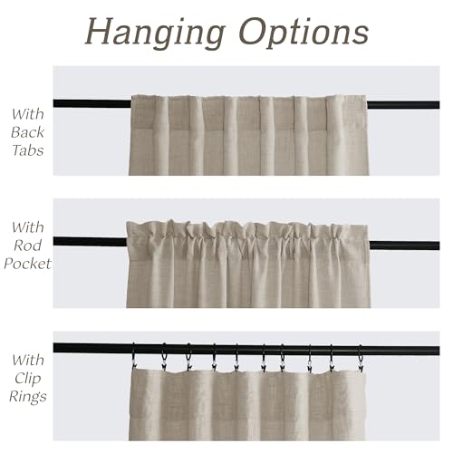 Sheer Curtains 102 inches (Z - Natural / 52"W x 102"L (Pack of 2))