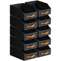 Fabric Storage Bins for Organizing (Black / 10 Pack)
