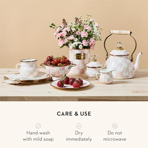 Enamel Salad and Dessert Plate (Rosy Check / 1 Plate)