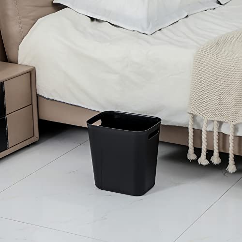 Plastic Small Bathroom Trash Can Wastebasket (Black / 3.5 Gallon/3 Pack)