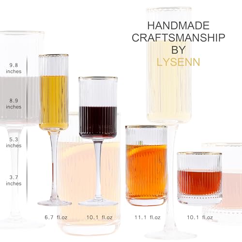Fluted Bar Glassware Set of 4