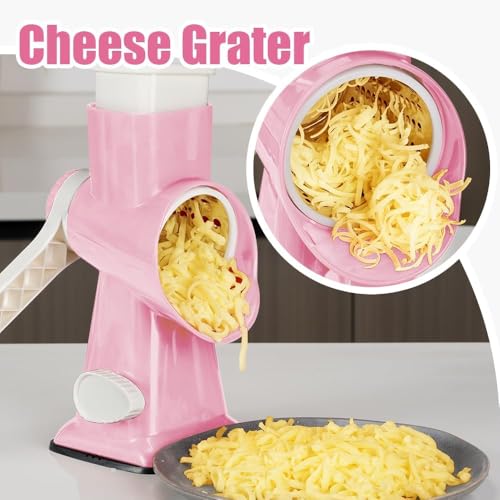 Rotary Cheese Grater Hand Crank Pink (3 IN 1 / Pink)