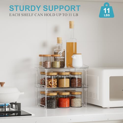 2 Pcs Cabinet Organizer Shelf (clear / 2 pack)