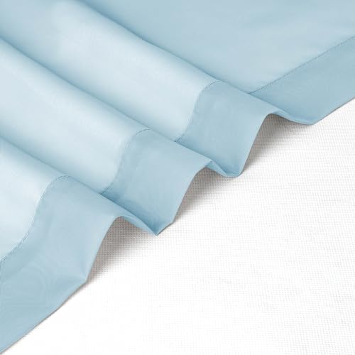 Light Blue Sheer Valances for Windows 2 Pack (Sky Blue / 42"W x 14"L (Pack of 2))
