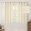 Light Filtering Linen Curtains 54 Inch Long for Bedroom (52"W x 54"L (Pack of 2) / Silver Grommet-light Beige)