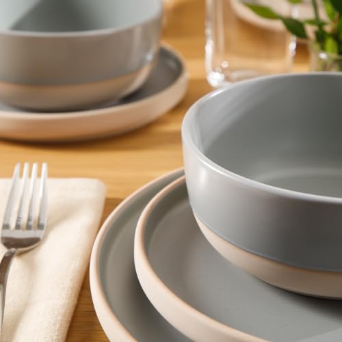 Plates and Bowls Set (Service for 4 (12pcs) / Grey (Bluegrass Valley))