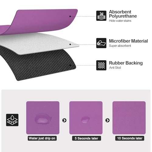 Dish Drying Mat for Kitchen Counter (Purple / 16" x 24")