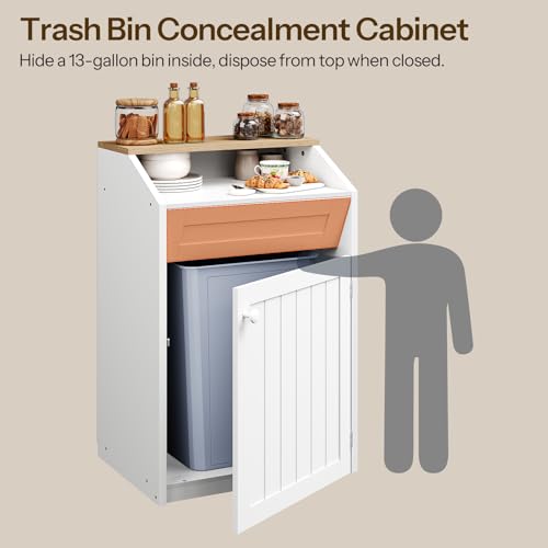 Trash Cabinet (White / 1 x 13 Gallon)