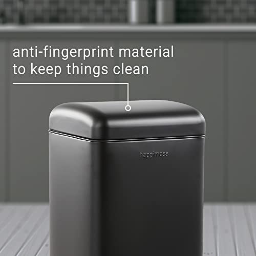 Betty 8 Gal Step Trash Can Soft (Black)