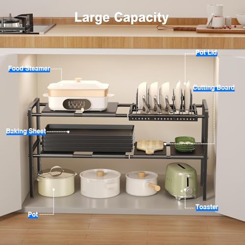 Pots and Pans Organizer Under Cabinet