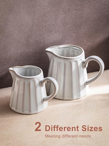 Ceramic Creamer Pitcher (17 Ounces / Cream White)