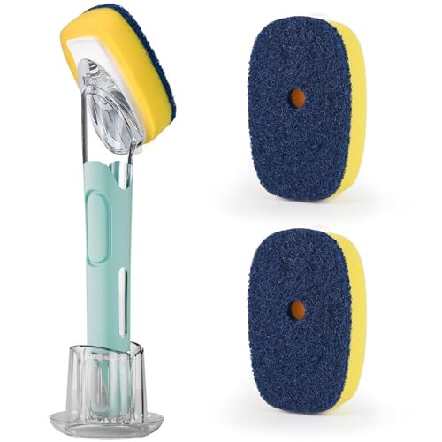 Dish Brush with Soap Dispenser (Blue)