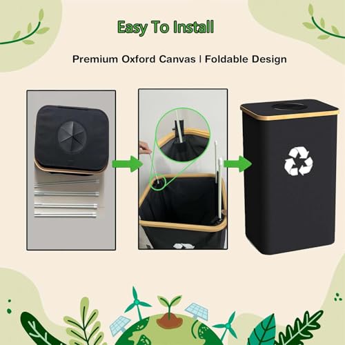 Recycling Bin for Kitchen Indoor Home (Blue-26Gallon)