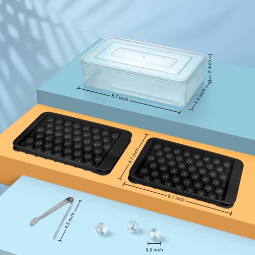 Ice Cube Tray with Lid and Bin (0.8"-2 pack / Black)