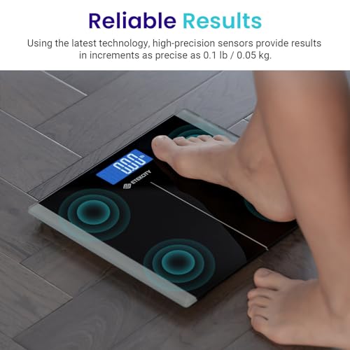 Bathroom Scale for Body Weight (Black / 11.8 x 11.8 inches)