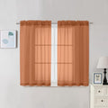Orange Sheer Curtains 45 Inch Long 2 Panels (Orange / 42"W x 45"L (Pack of 2))