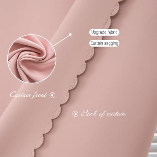 Thermal Blackout Curtains with Self (71"W x 59"L (Pack of 2) / Pink)