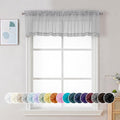 Sheer Light Grey Valances for Windows 2 Pack (Light Grey / 42"W x 14"L (Pack of 2))