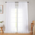 White Sheer Curtains for Bedroom Living Room 96 Inches Long 2 Panels (White / 42"W x 96"L (Pack of 2))