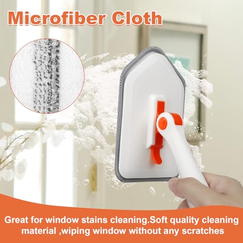 Long Handled Scrub Brush for Shower (Orange)