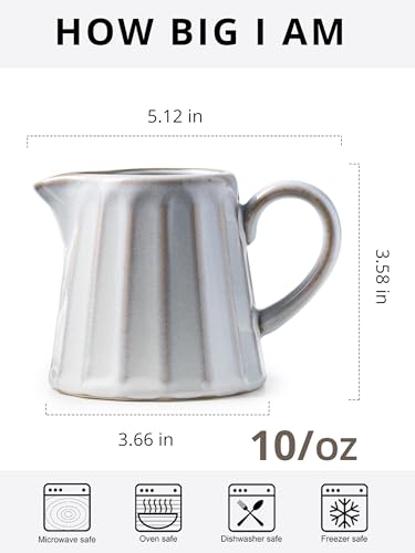 Ceramic Creamer Pitcher Small (10 Ounces / Cream White)