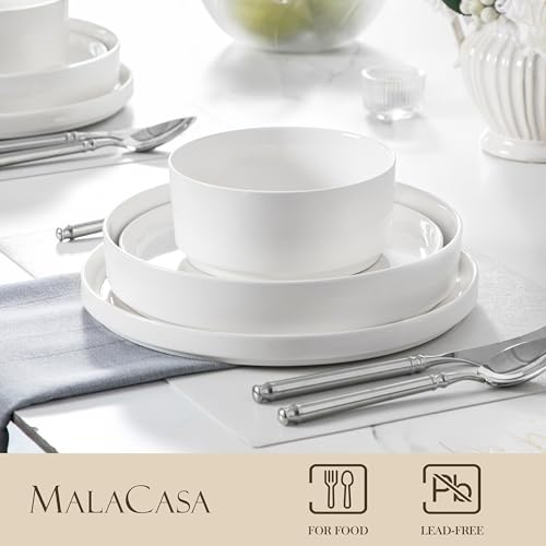 24 Pieces Porcelain Dinnerware Set (Ivory White / 24 Piece (Service for 6))