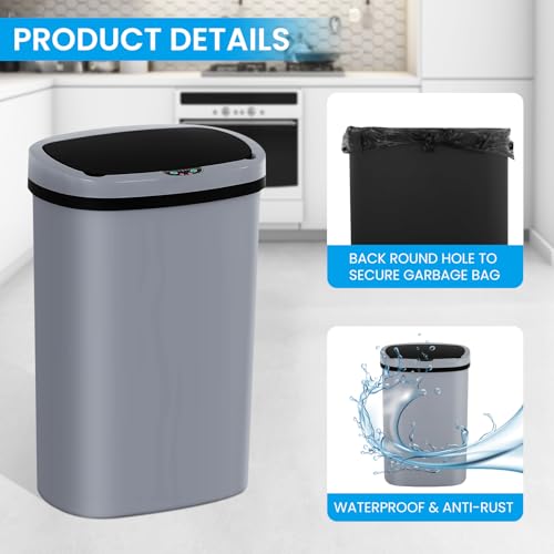 13 Gallon Trash Can (Gray)