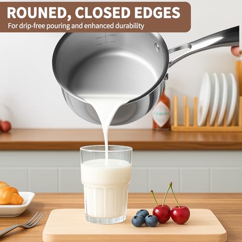 3 Ply Stainless Steel Saucepan with Lid (3 Quarts)