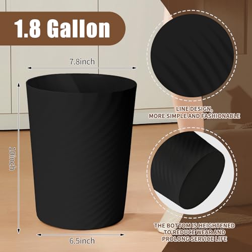 Trash Can Small Waste Basket Bin (Black)