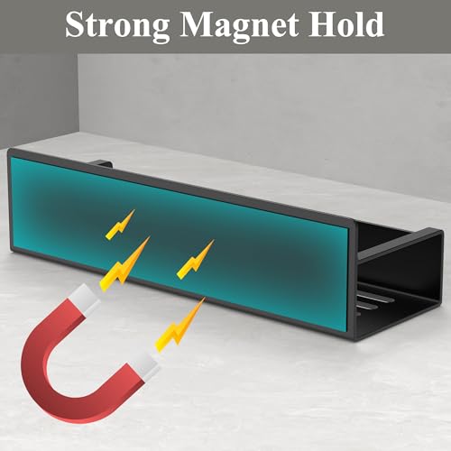 Magnetic Water Bottle Holder for Fridge Black (4 Pack / Black)