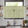 Solid Sheer Rod Pocket Curtain Voile Draperies 2 Panels White Beige Black Ivory Coffee 26 Inch Width 30 Inch Long 1 Pair for Kitchen Bedroom Children Living Room Yard (Sage Green / 26"W x 30"L (Pack of 2))