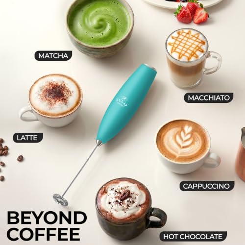 Zulay Powerful Milk Frother for Coffee with Upgraded Titanium Motor (Pacific Aqua / OG Frother)