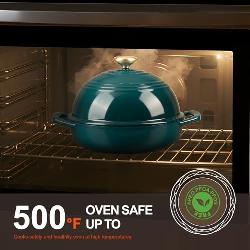 Enameled Cast Iron Dutch Oven (Bottle Green / 6 Quart)