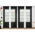 Black Sheer Curtains 4 Panels Rod Pocket Semi (Black / 52"W x 90"L (Pack of 4))