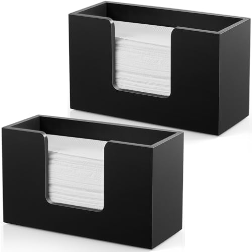 2 Pack Paper Towel Dispenser Countertop (11.02" x 4.65" x 6.57" / 2 Pack-black)