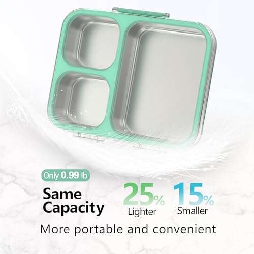 Stainless Steel Bento Lunch Box 3 (Green / 34oz (1000ml))