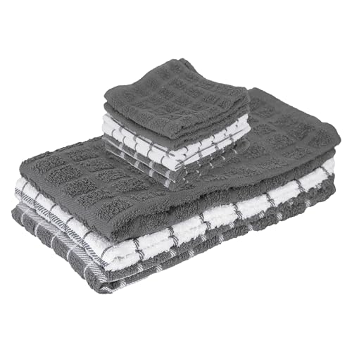 Premium 3 Pack Kitchen Towel & 6 (Gray / 9-Pack Bundle)