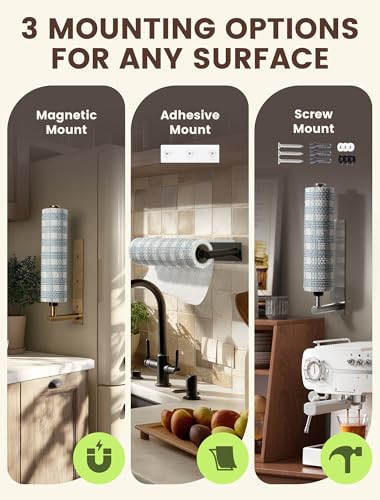 Magnetic Paper Towel Holder for Fridge (Silver)
