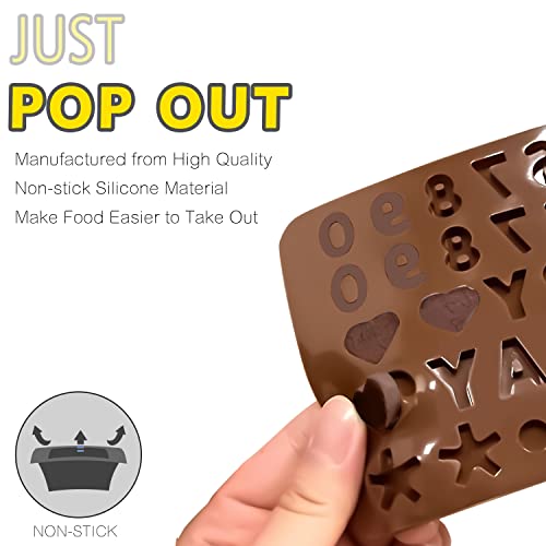 Silicone Letter and Number Chocolate Molds (Letter + Number (2 Pack))